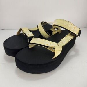 Teva Women's Spring Floral Strappy Platform Sandals Yellow Size 10
